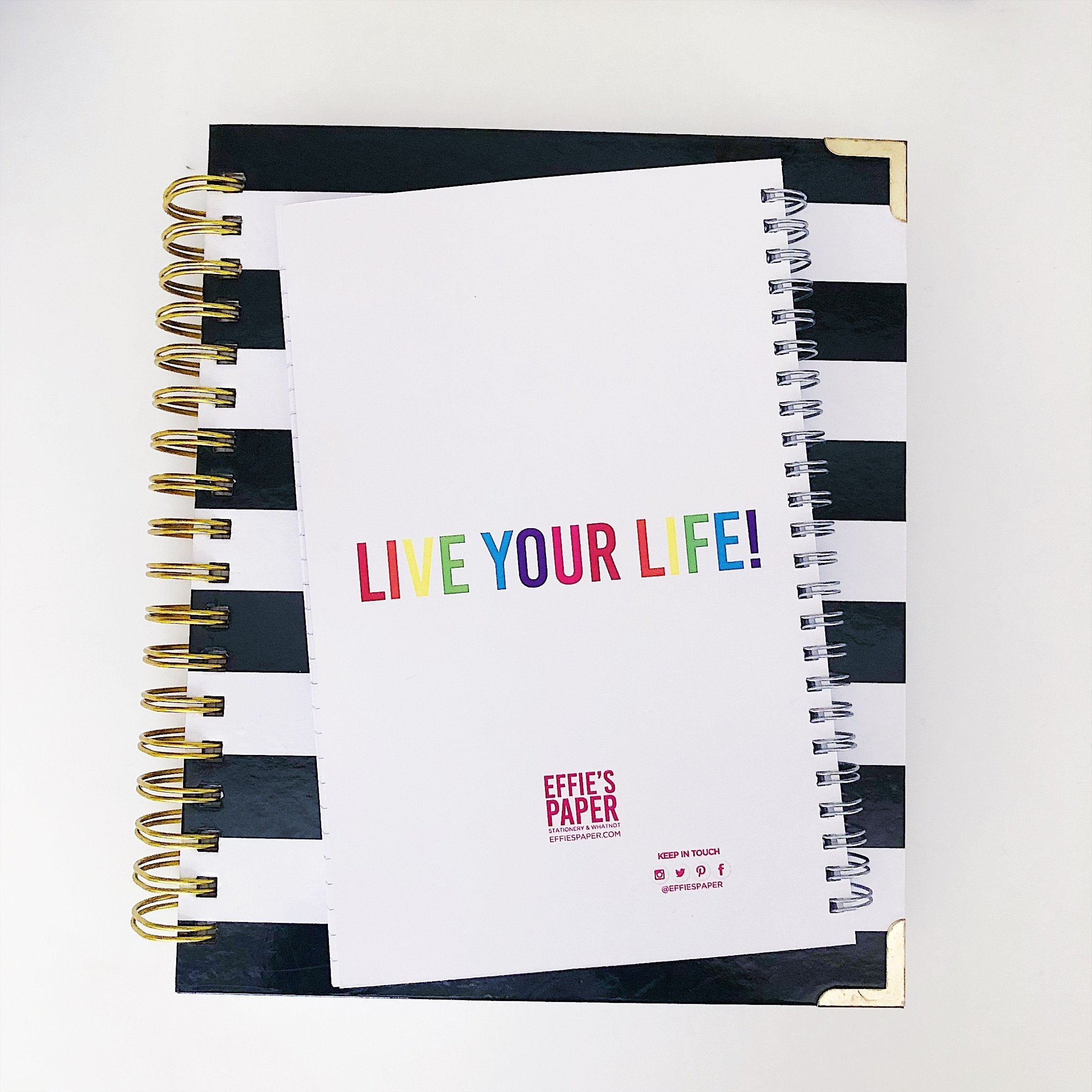 LIVE LIFE :: Spiral Notebook,   - Effie's Paper