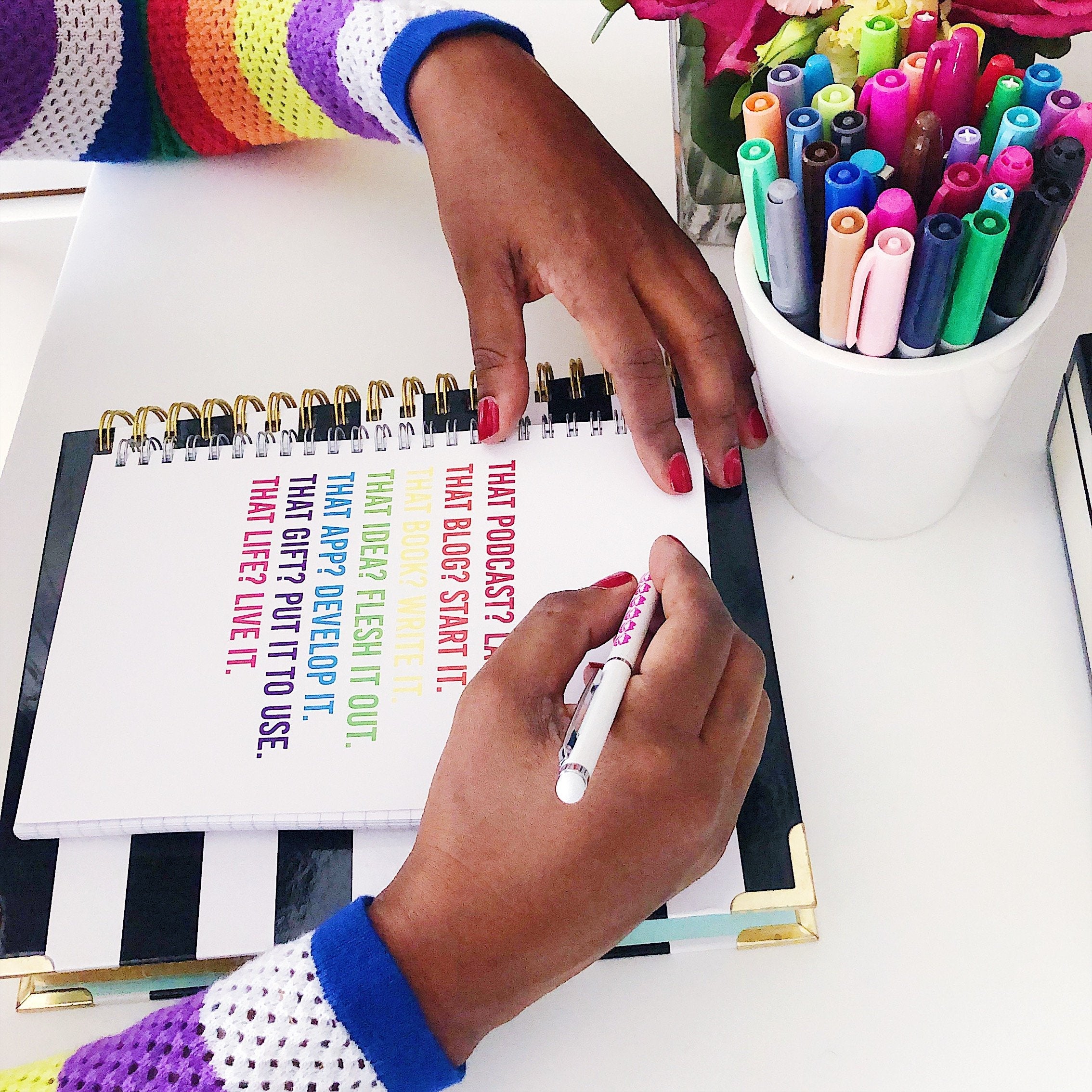 LIVE LIFE :: Spiral Notebook,   - Effie's Paper