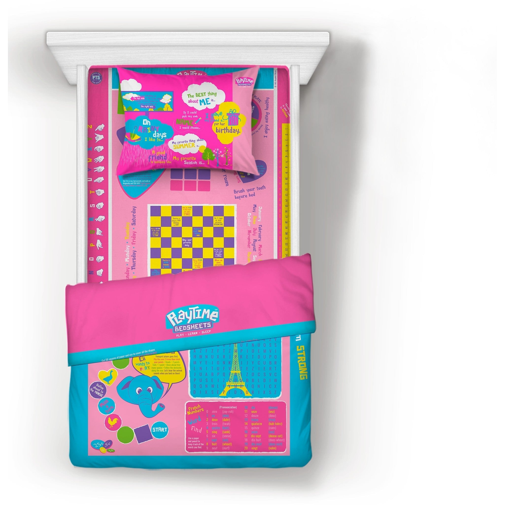Playtime Bed Sheets Twin Sheet Set (Pink)