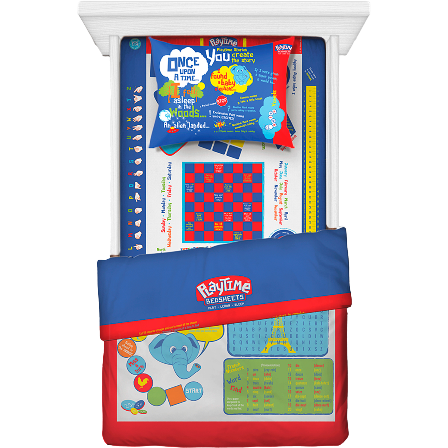 Playtime Bed Sheets Twin Sheet Set (Blue)