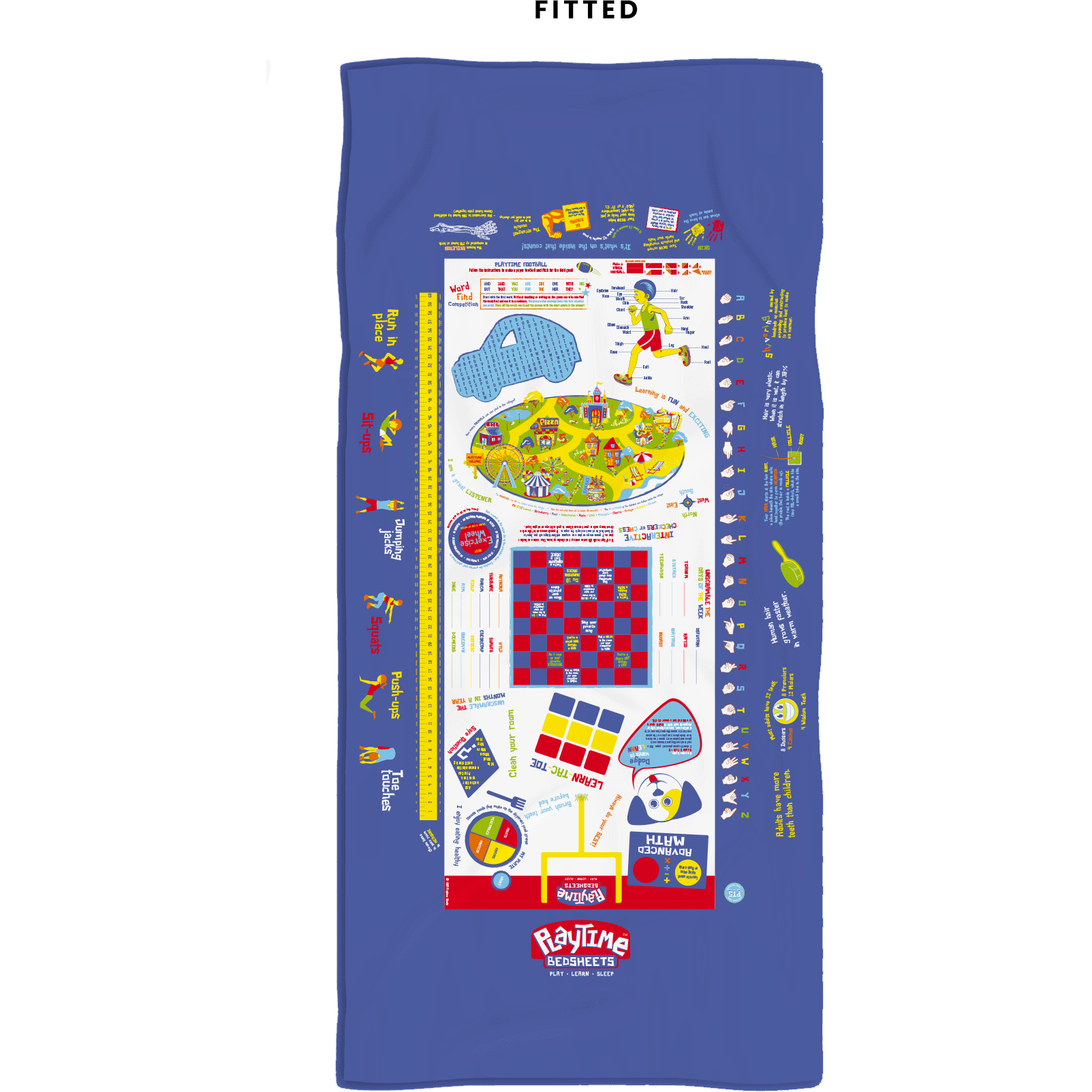 Playtime Bed Sheets Twin Sheet Set (Blue)