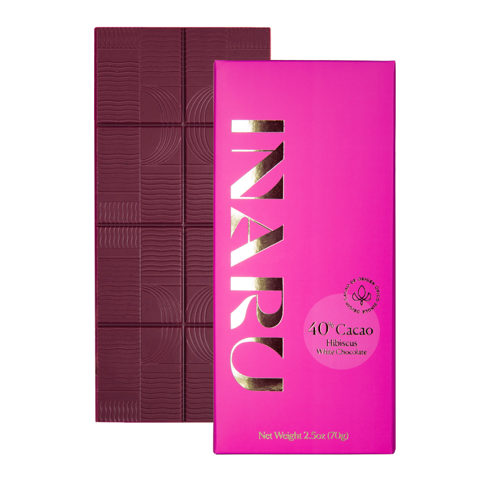 40% Hibiscus White Chocolate bar