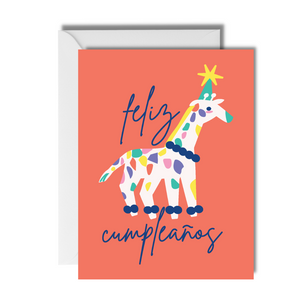 
            
                Load image into Gallery viewer, Animal Party Giraffe - Spanish Birthday Card
            
        