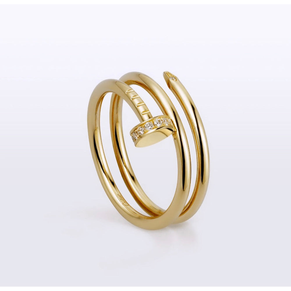 Gold Double Nail It Ring