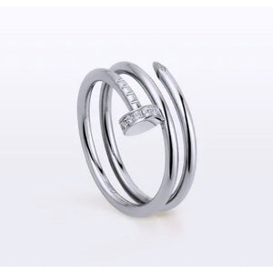 Silver DoubleNail It Ring